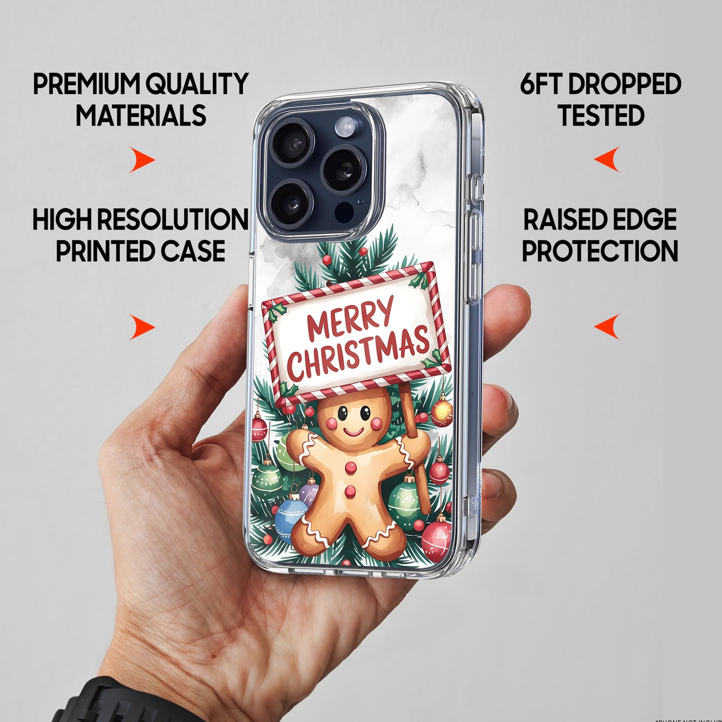 Gingerbread Man TPU Clear Case for iPhone & Samsung Phones