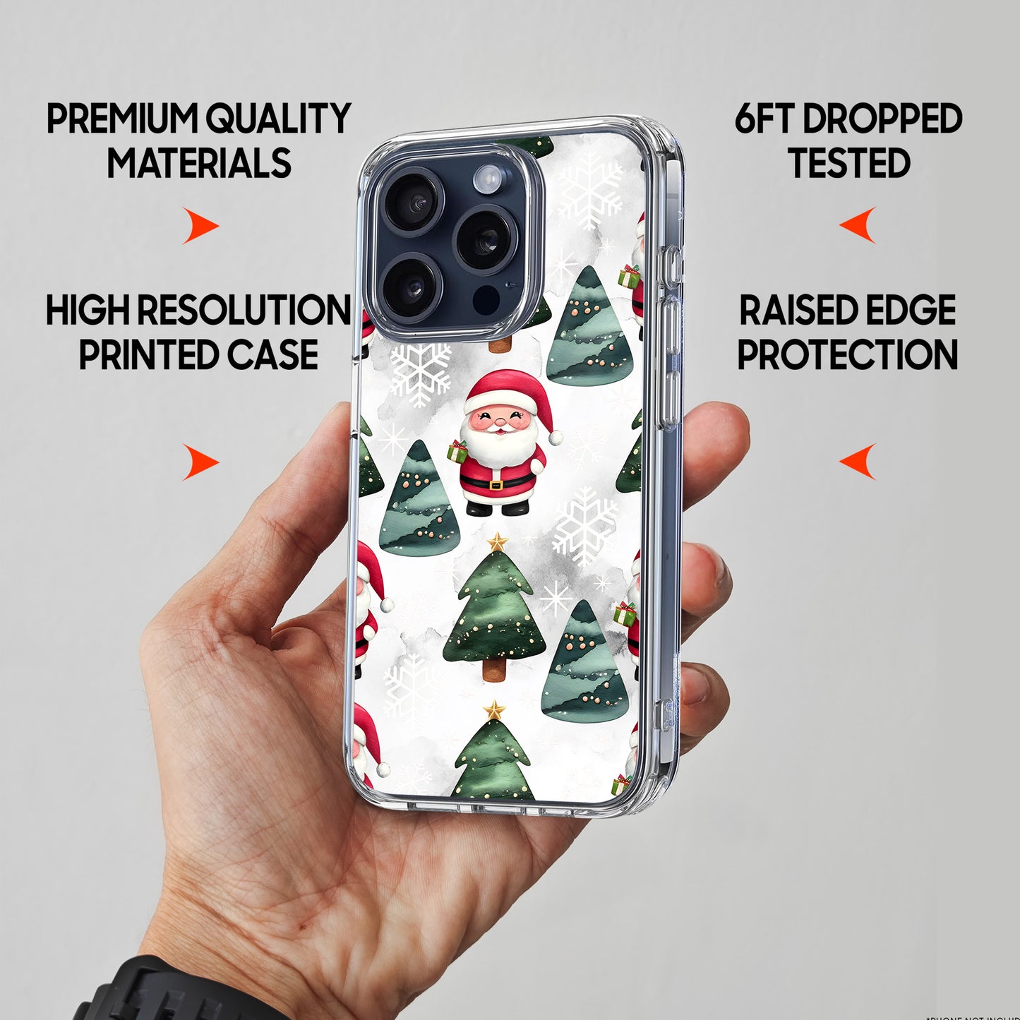 Christmas Pattern TPU Clear Case for iPhone & Samsung Phones