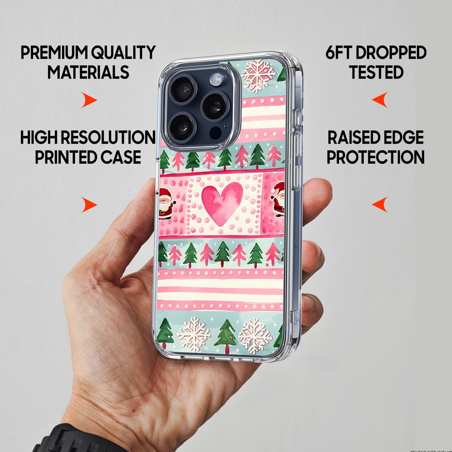 Pink Vibe Christmas Gift TPU Clear Case for iPhone & Samsung Phones