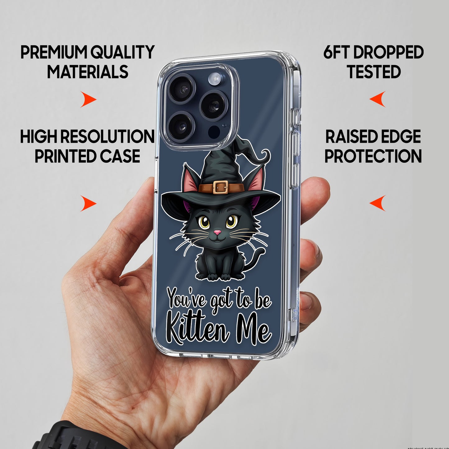 Witch Cute Cat TPU Clear Phone Case for iPhone & Samsung Phones