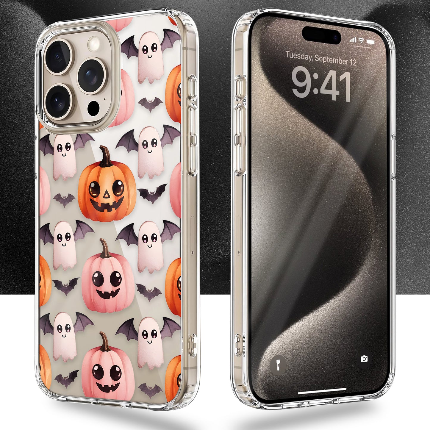 Ghost Pattern TPU Clear Phone Case for iPhone & Samsung Phones