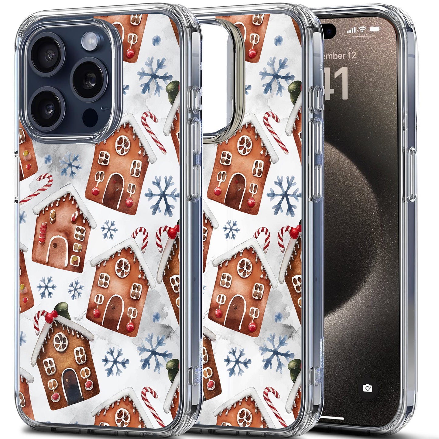 Gingerbread House TPU Clear Case for iPhone & Samsung Phones