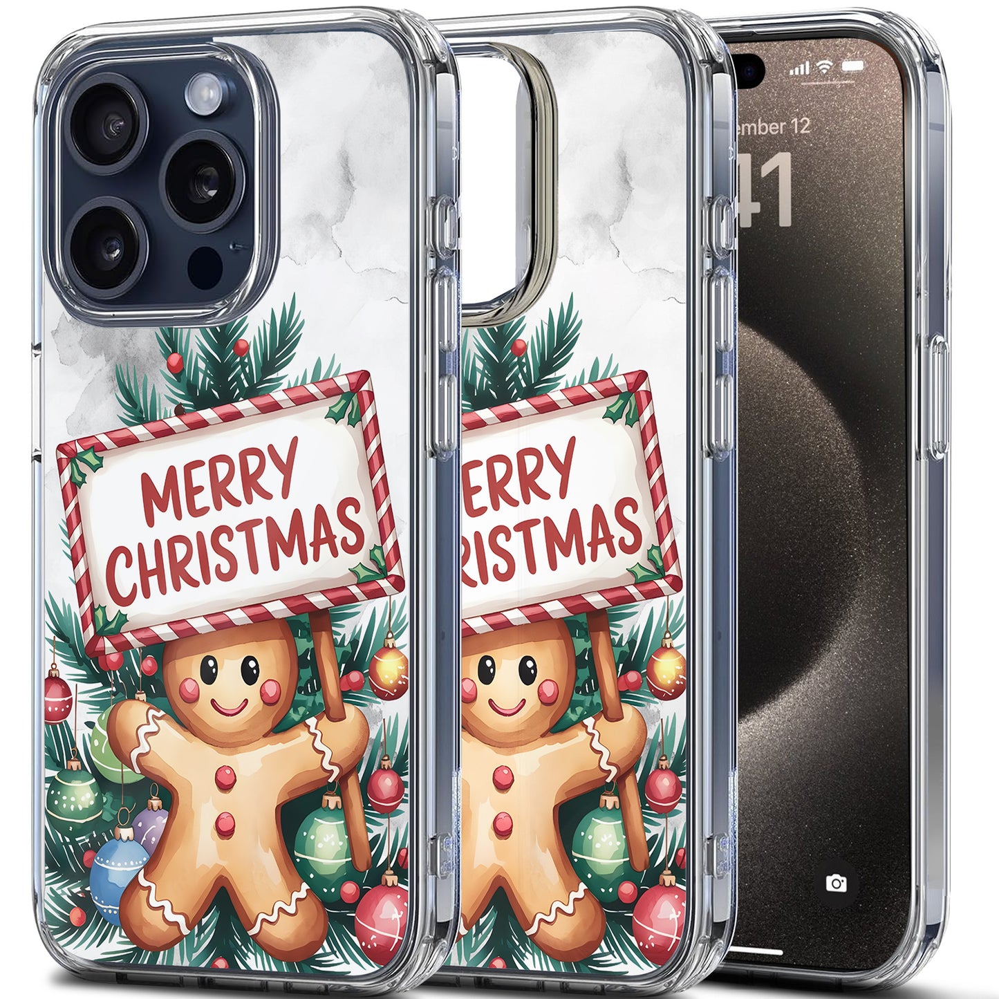 Gingerbread Man TPU Clear Case for iPhone & Samsung Phones