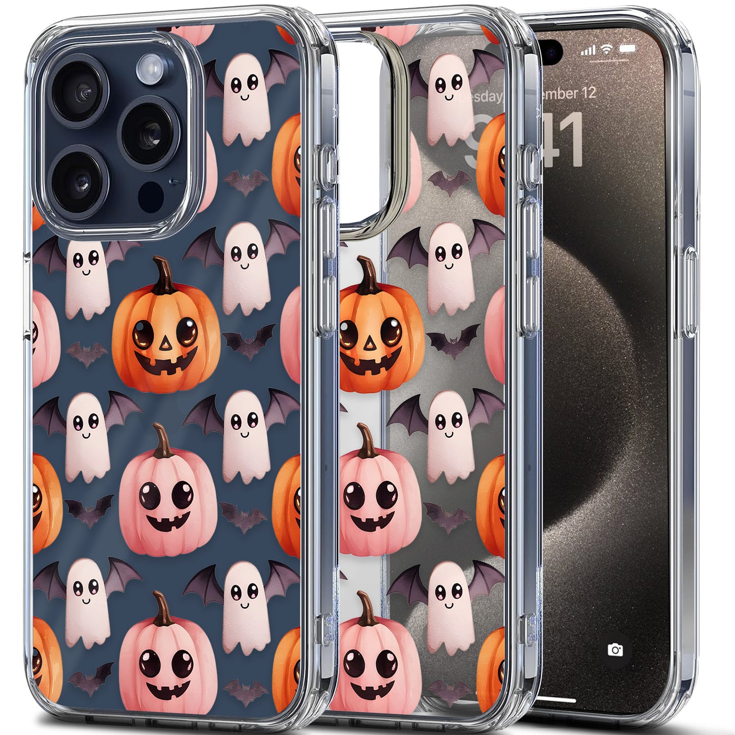 Ghost Pattern TPU Clear Phone Case for iPhone & Samsung Phones