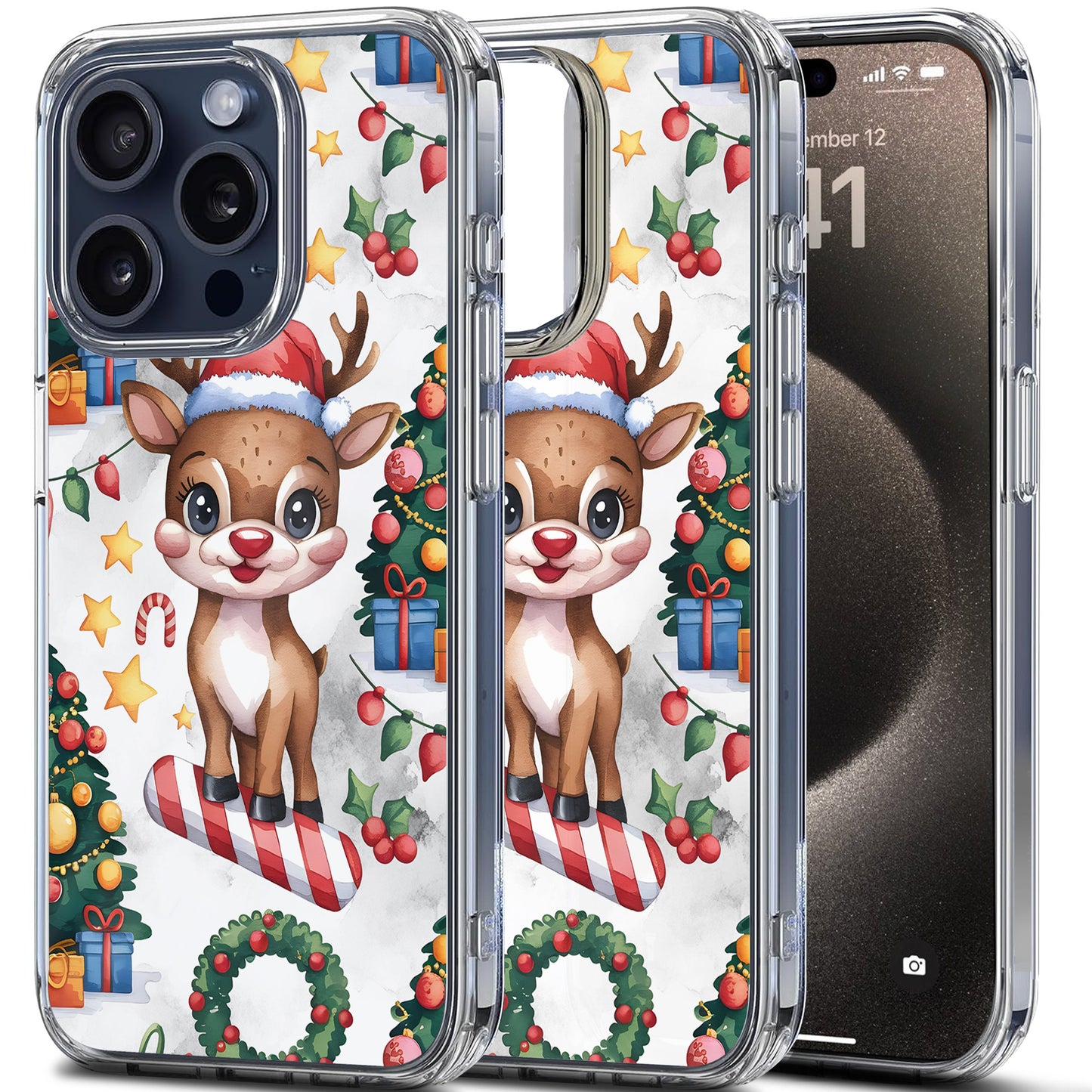 Cute Deer TPU Clear Case for iPhone & Samsung Phones