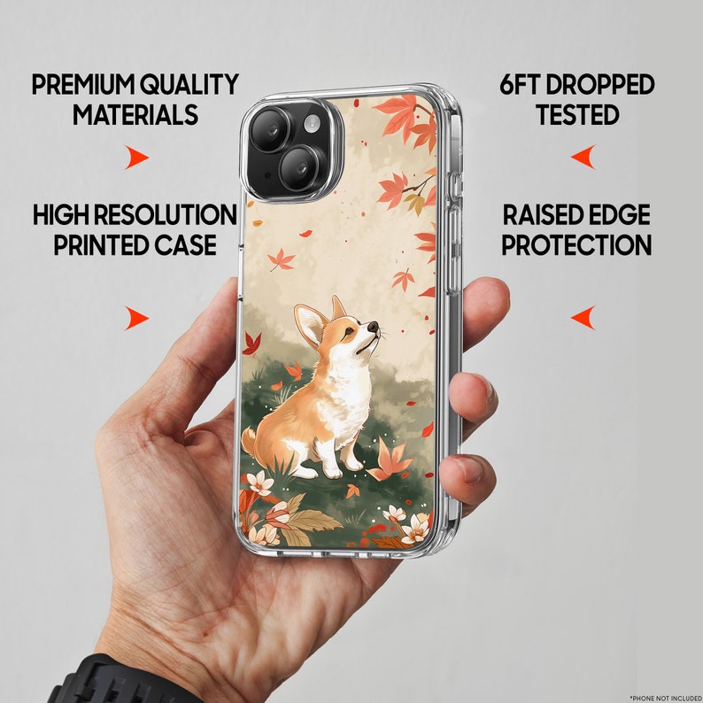 Cute Corgi TPU Clear Phone Case for iPhone & Samsung Phones