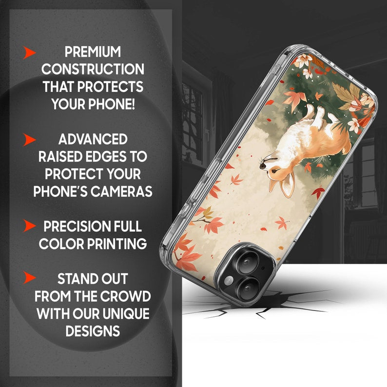 Cute Corgi TPU Clear Phone Case for iPhone & Samsung Phones