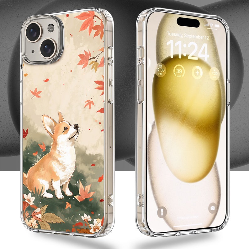 Cute Corgi TPU Clear Phone Case for iPhone & Samsung Phones