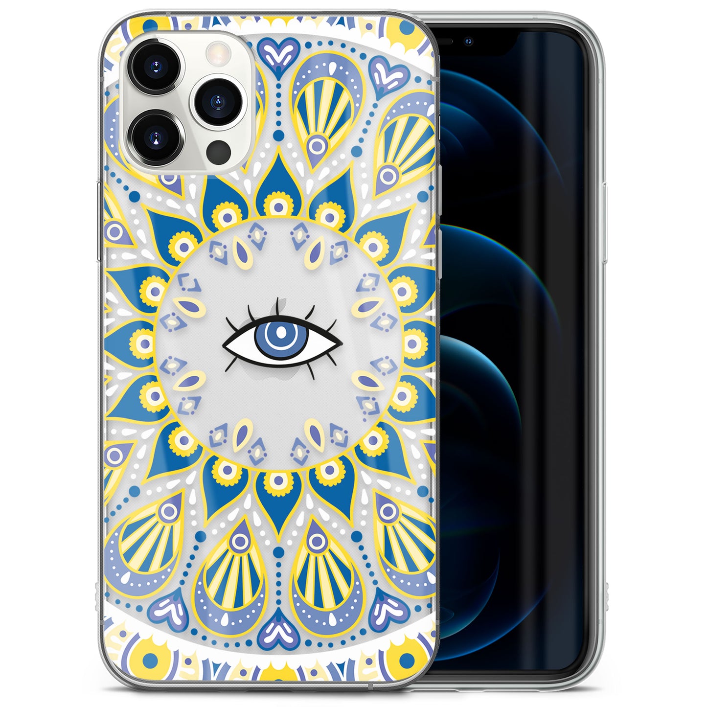 TPU Clear case with (Evil Eyes Sunny) Design for iPhone & Samsung Phones