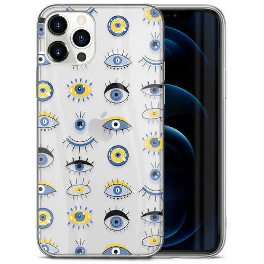 TPU Clear case with (Evil Eyes Istanbul) Design for iPhone & Samsung Phones