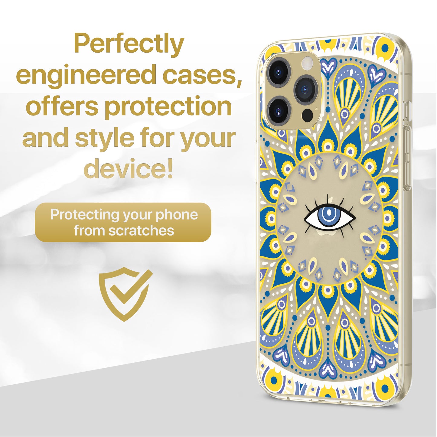 TPU Clear case with (Evil Eyes Sunny) Design for iPhone & Samsung Phones