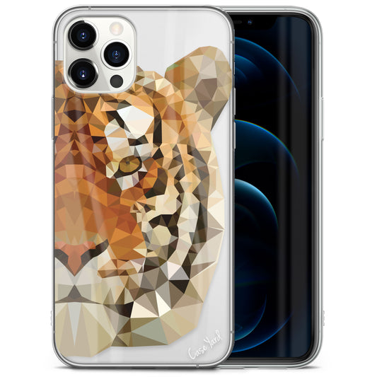 TPU Clear case with (Tiger Face) Design for iPhone & Samsung Phones