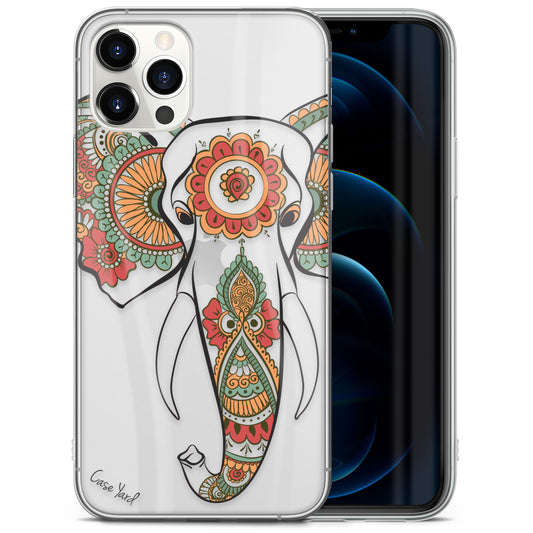 Elephant Hannah Head TPU Clear Phone Case for iPhone & Samsung Phones
