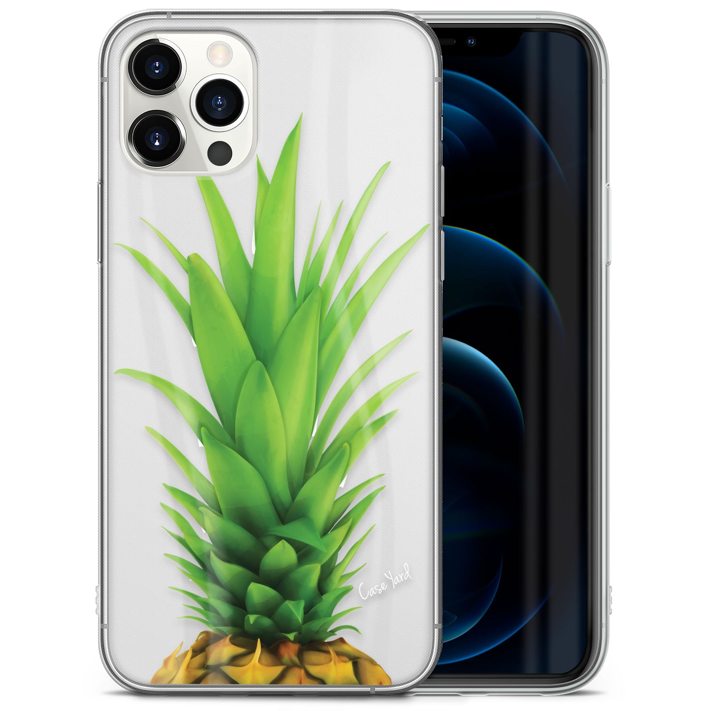 TPU Clear case with (Pineapple Head) Design for iPhone & Samsung Phones