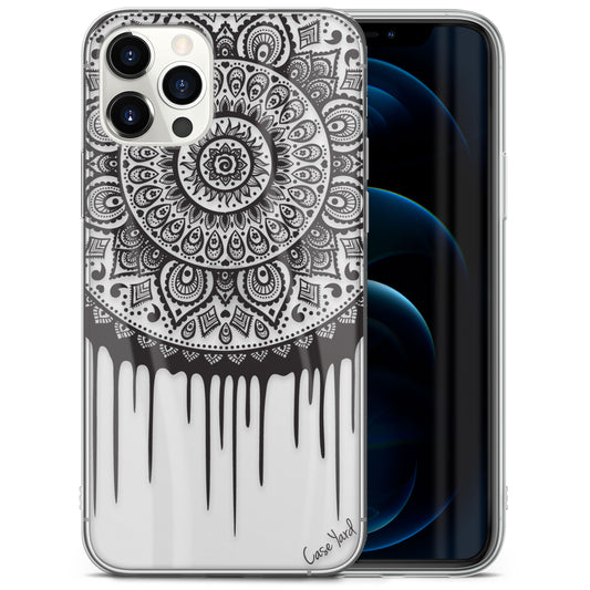 TPU Clear case with (Dripping Mandala) Design for iPhone & Samsung Phones