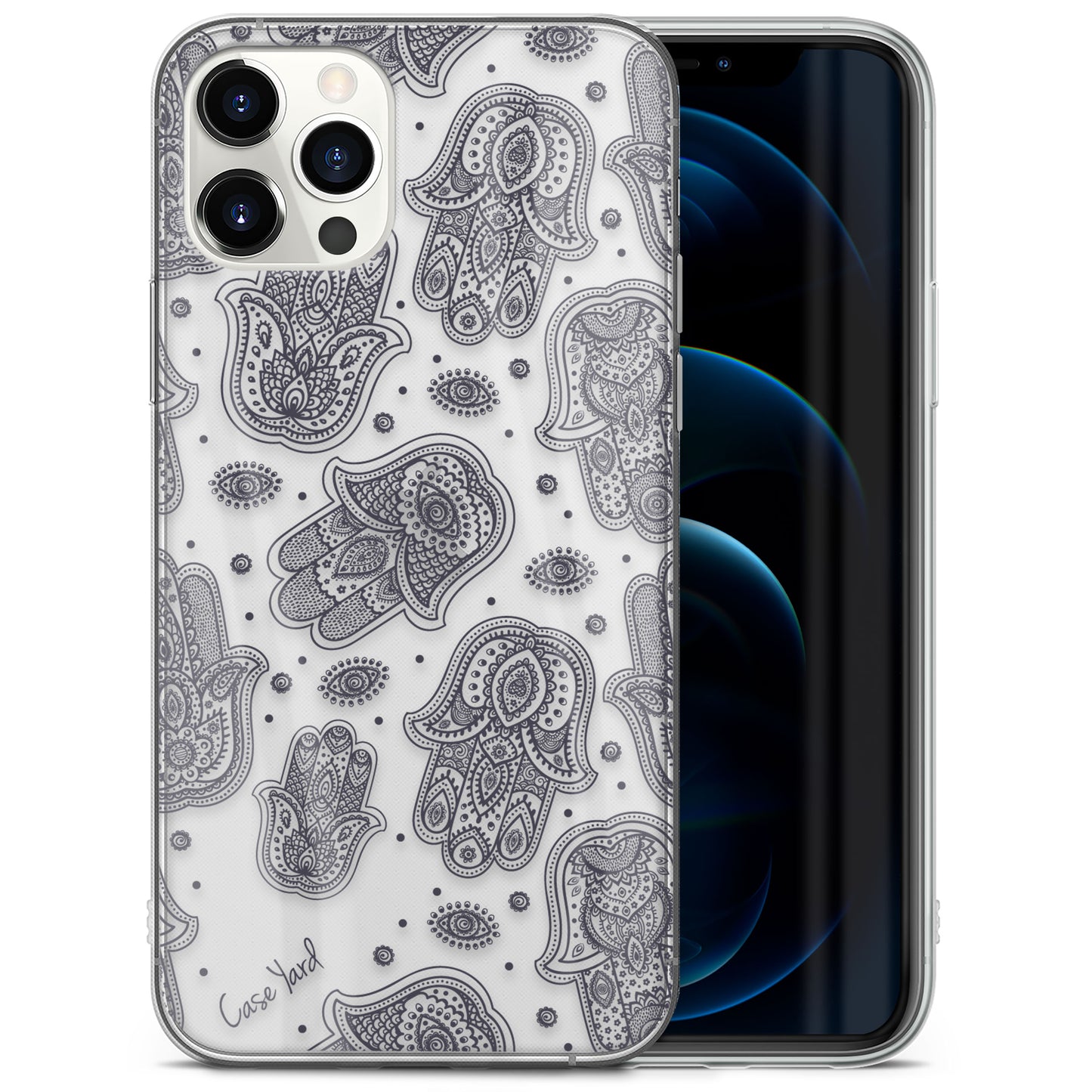 TPU Case Clear case with (Hamsa Overload) Design for iPhone & Samsung Phones