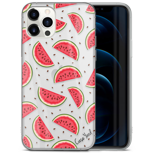 TPU Clear case with (Watermelon) Design for iPhone & Samsung Phones