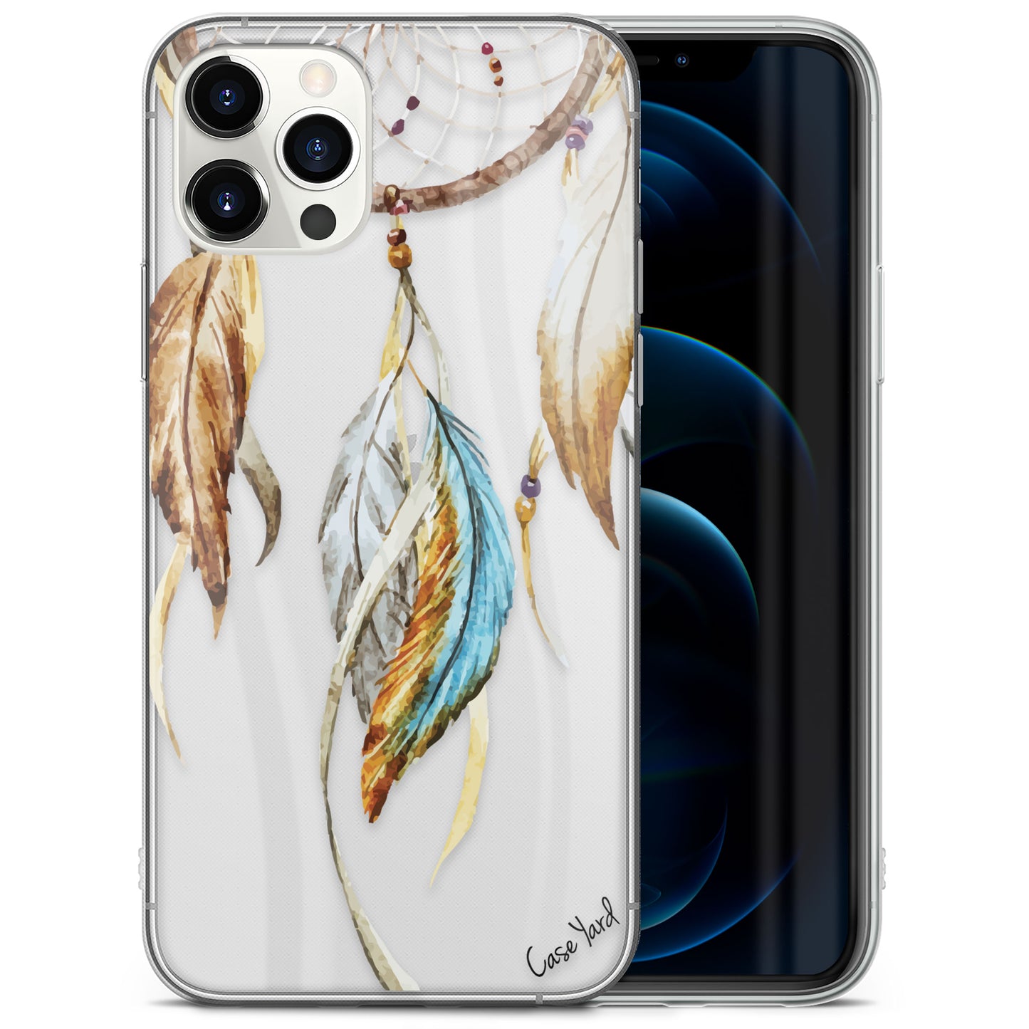 Watercolor Mandala TPU Clear Phone Case for iPhone & Samsung Phones
