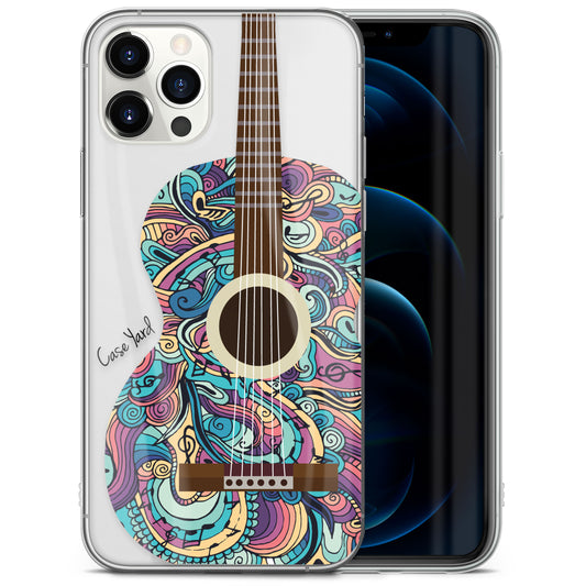 TPU Clear case with (Guitar) Design for iPhone & Samsung Phones