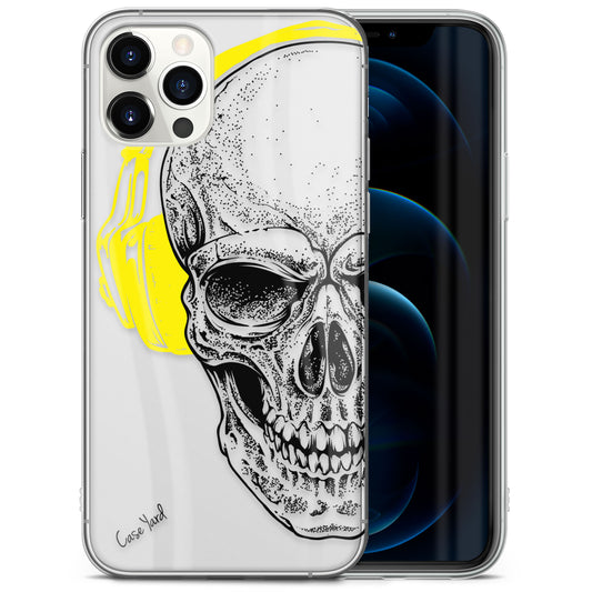 TPU Clear case with (Headphone Skull) Design for iPhone & Samsung Phones