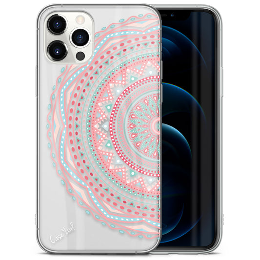 TPU Clear case with (Half Anna Mandala) Design for iPhone & Samsung Phones