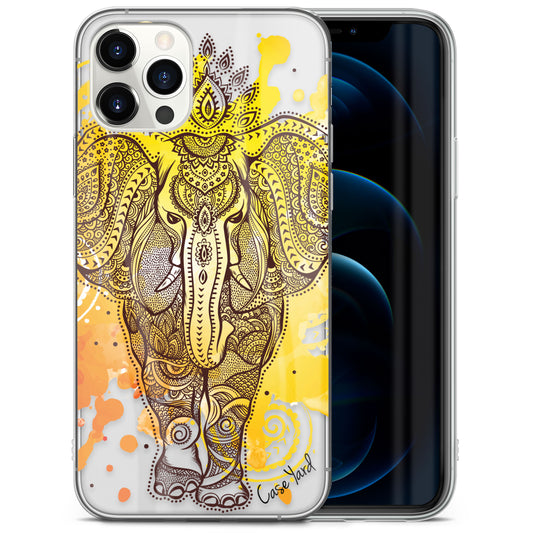 TPU Clear case with (Elephant Stain) Design for iPhone & Samsung Phones