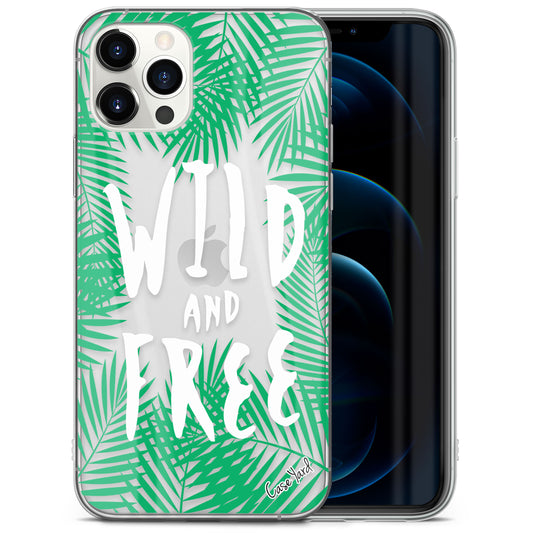 TPU Case Clear case with (Wild & Free Palm Tree) Design for iPhone & Samsung Phones