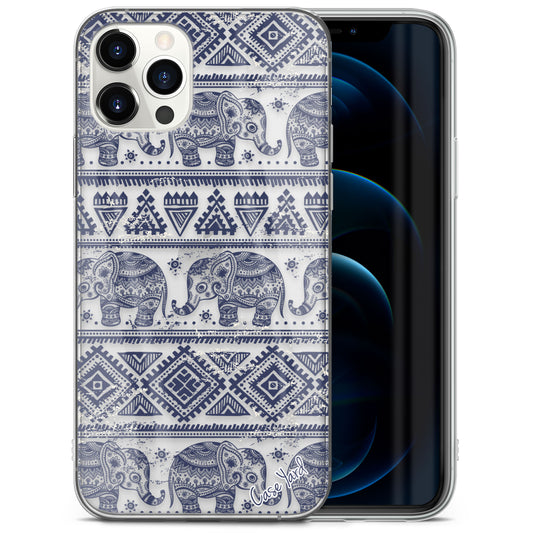 Elephant Pattern TPU Clear Phone Case for iPhone & Samsung Phones