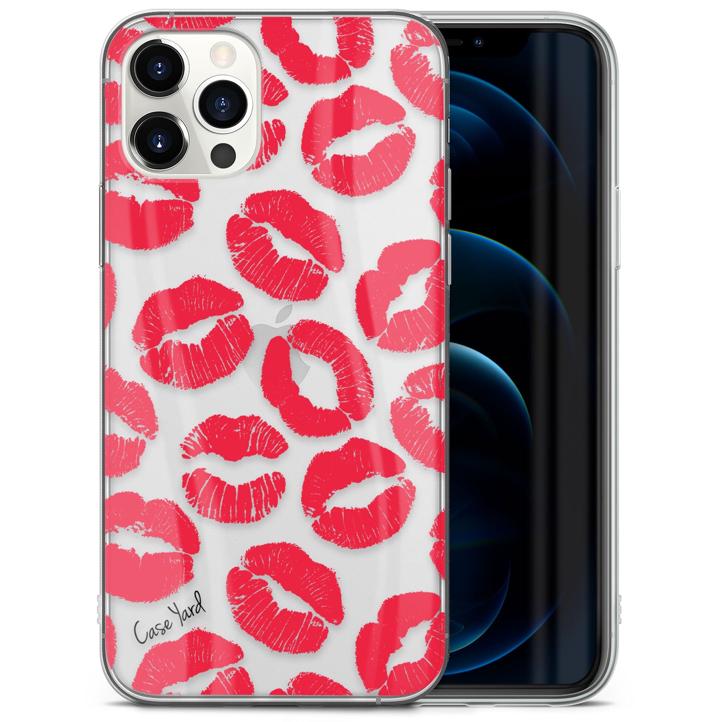 TPU Clear case with (Kisses) Design for iPhone & Samsung Phones