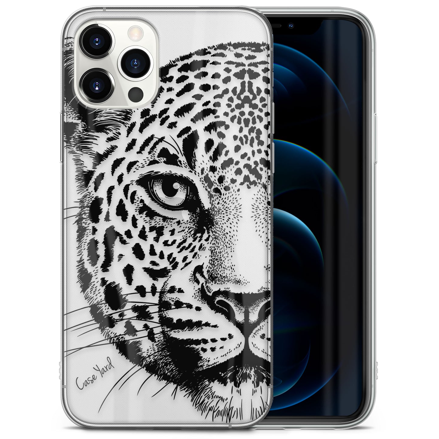 Leopard Sketch TPU Clear Phone Case for iPhone & Samsung Phones