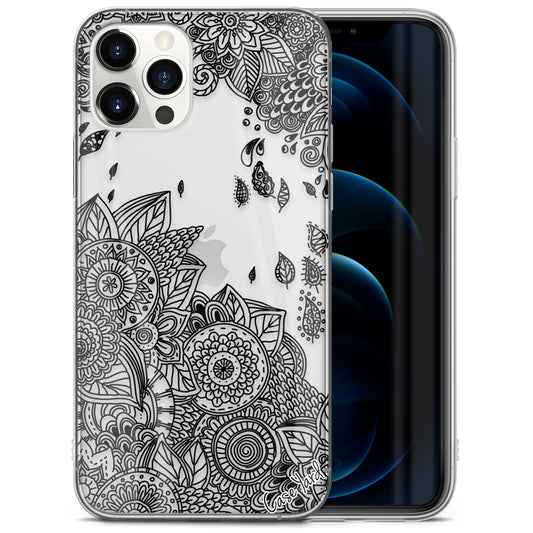 Wind Flower TPU Clear Phone Case for iPhone & Samsung Phones