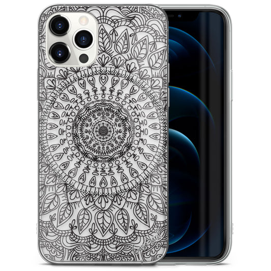 TPU Clear case with (Floral Mandala) Design for iPhone & Samsung Phones
