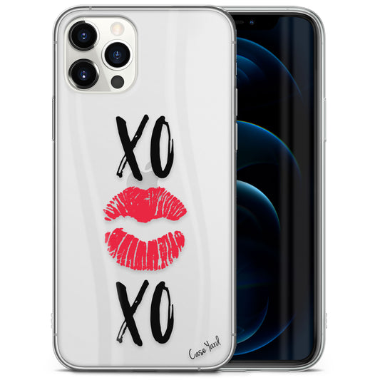 TPU Clear case with (XOXO Kiss) Design for iPhone & Samsung Phones