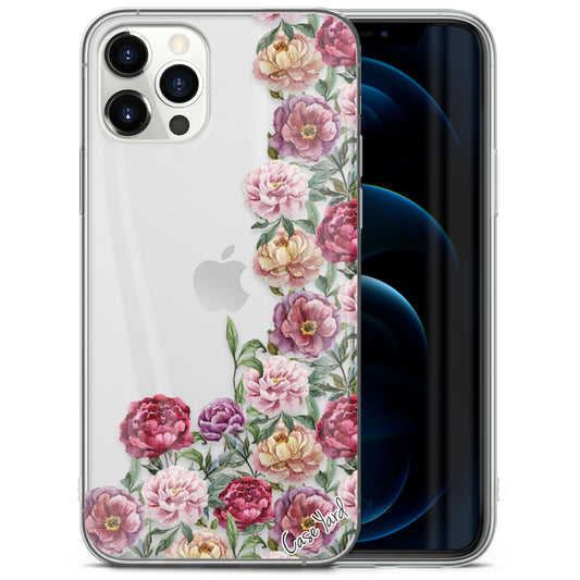 Purple Botanics TPU Clear Phone Case for iPhone & Samsung Phones