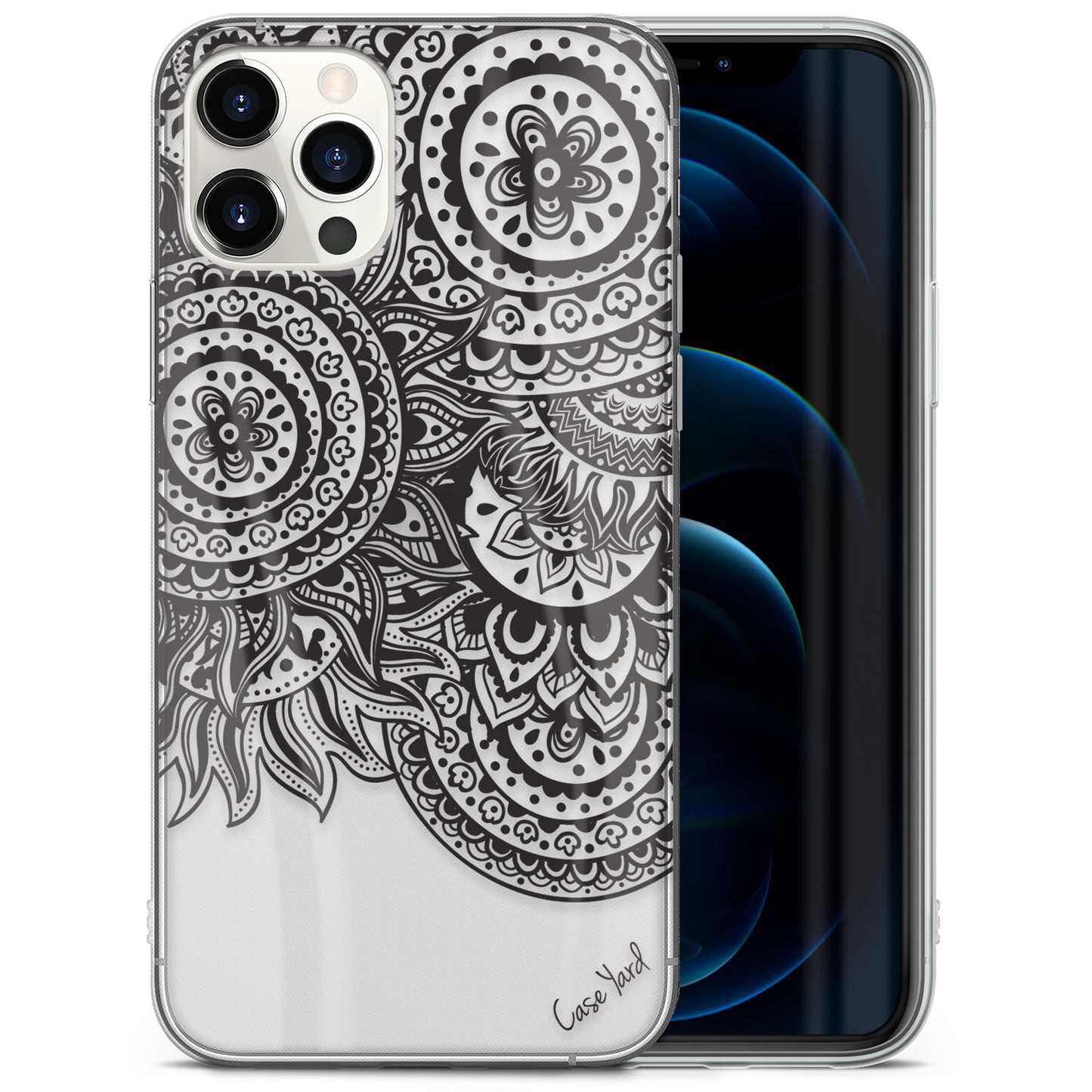 TPU Clear case with (Doodle Circles) Design for iPhone & Samsung Phones