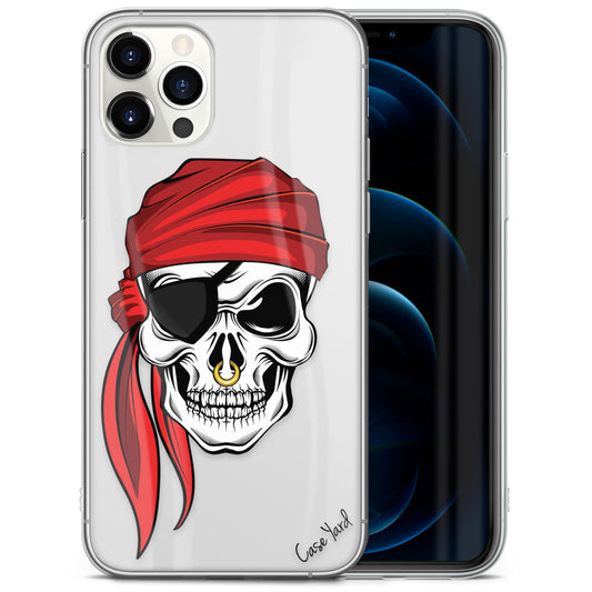 TPU Case Clear case with (Pirate Skull) Design for iPhone & Samsung Phones