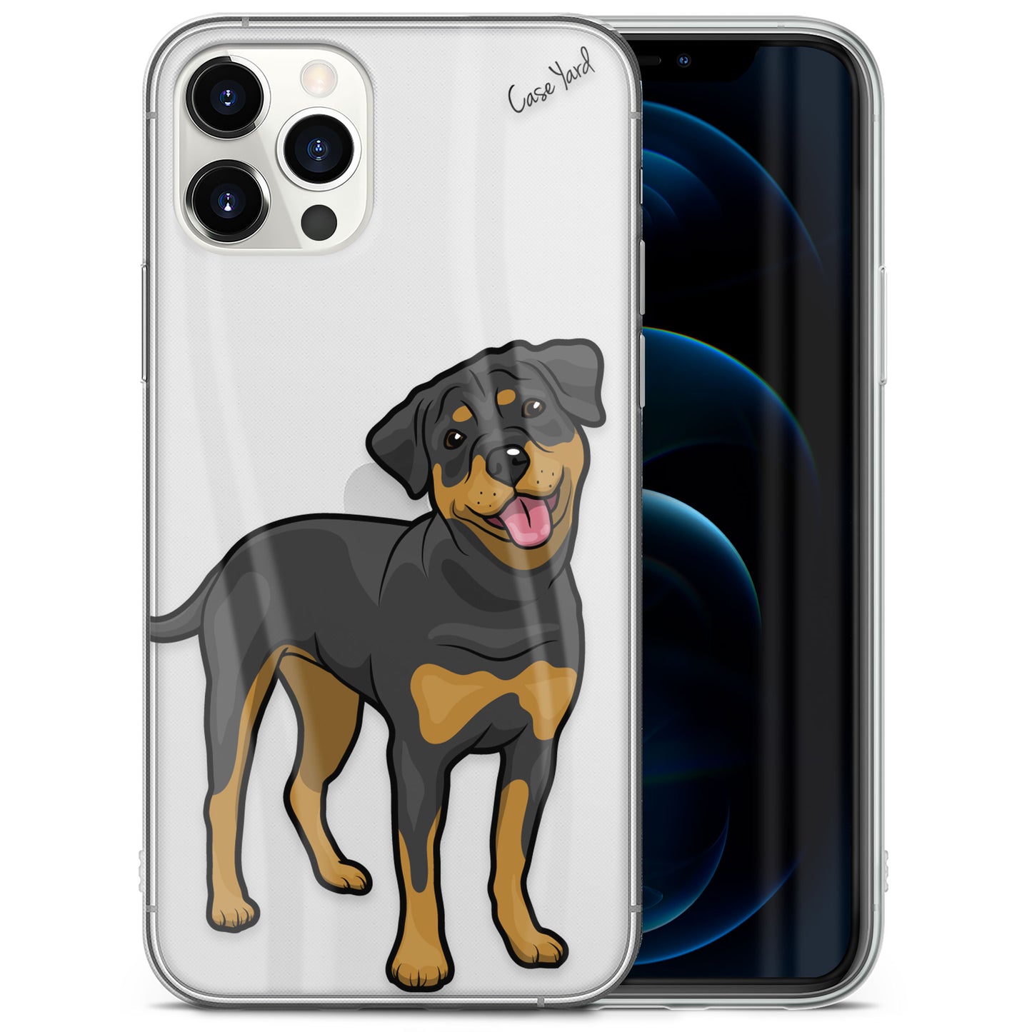 TPU Clear case with (Rottweiler) Design for iPhone & Samsung Phones