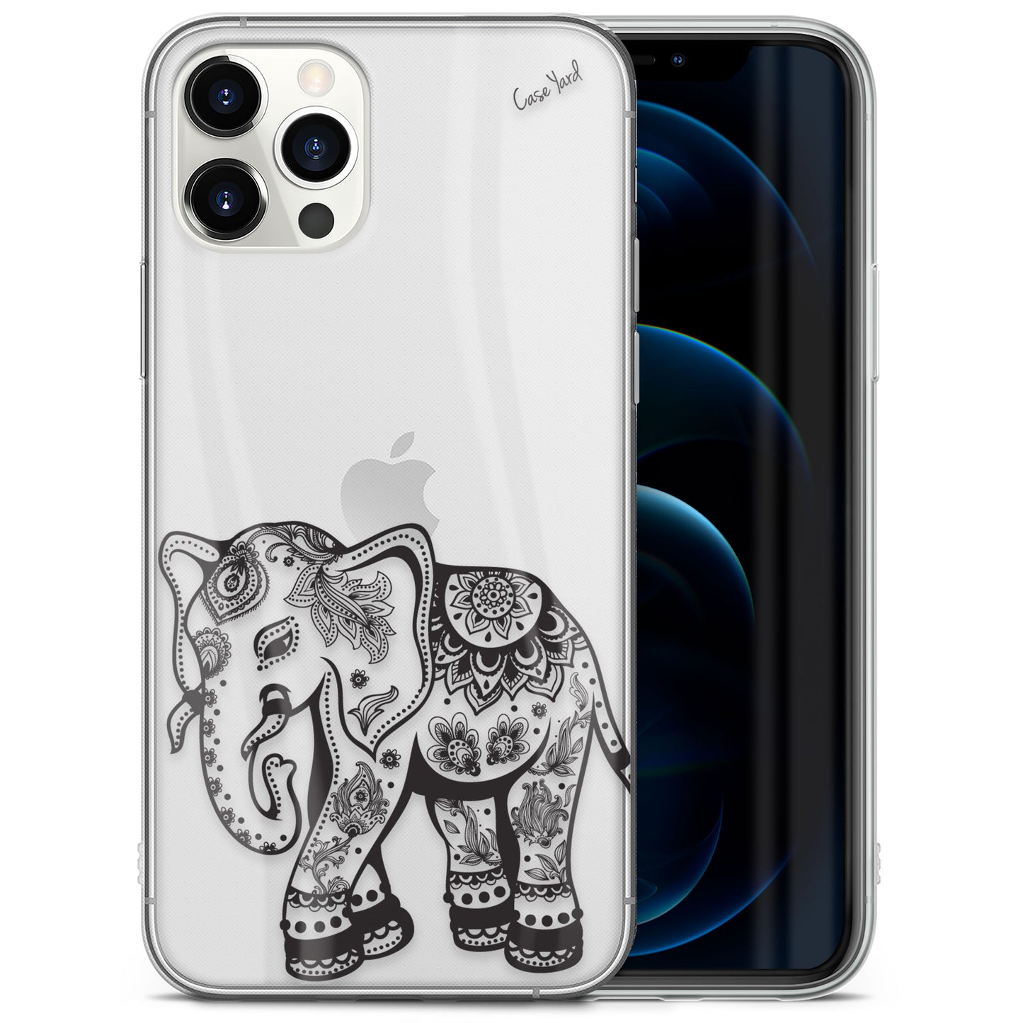 TPU Clear case with (Elephant 2) Design for iPhone & Samsung Phones