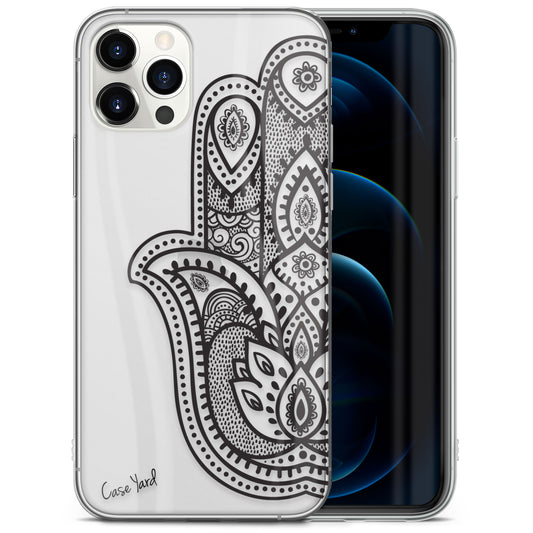 TPU Clear case with (Half Hamsa Hand) Design for iPhone & Samsung Phones