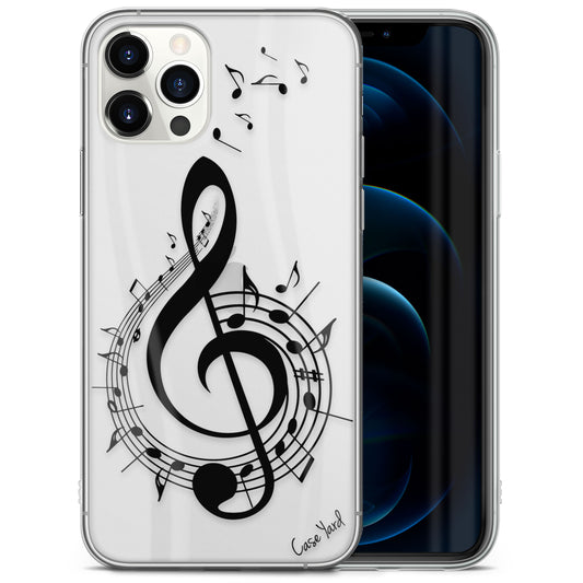 TPU Clear case with (Music 2) Design for iPhone & Samsung Phones