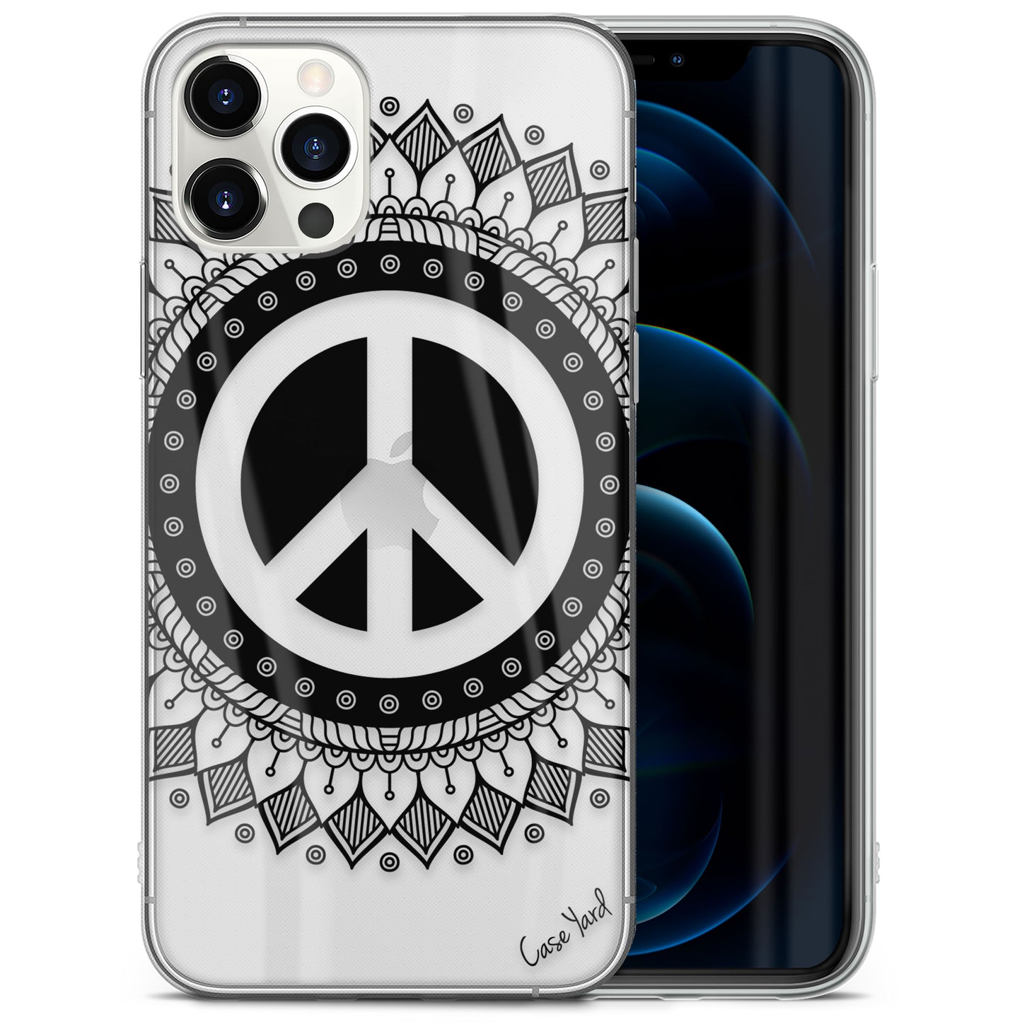 TPU Clear case with (Peace Mandala) Design for iPhone & Samsung Phones