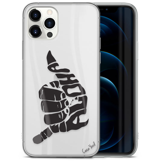 TPU Clear case with (Aloha Shaka) Design for iPhone & Samsung Phones