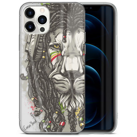 TPU Clear case with (Rasta Lion) Design for iPhone & Samsung Phones