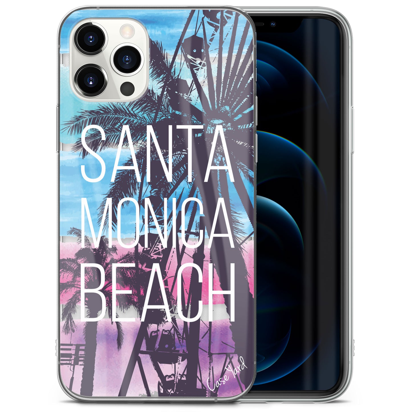 TPU Clear case with (Santa Monica) Design for iPhone & Samsung Phones