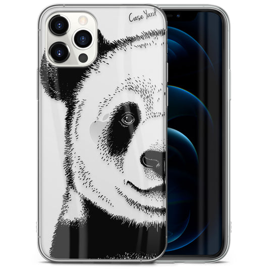Panda Face TPU Clear Phone Case for iPhone & Samsung Phones