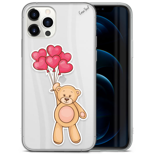 TPU Case Clear case with (Balloons and Teddy) Design for iPhone & Samsung Phones