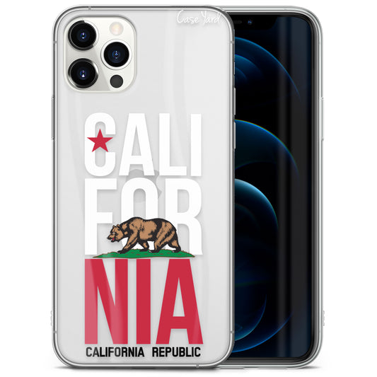 TPU Case Clear case with (Cali Colored Flag) Design for iPhone & Samsung Phones