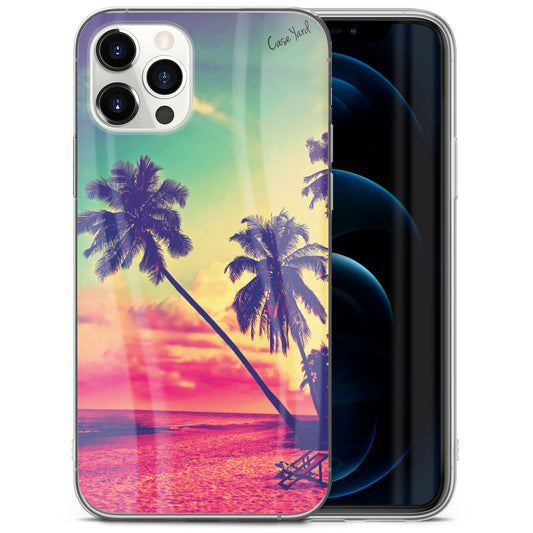 TPU Case Clear case with (Beach Paradiso) Design for iPhone & Samsung Phones