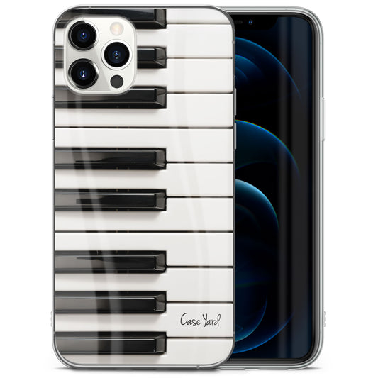TPU Case Clear case with (Piano Keys) Design for iPhone & Samsung Phones