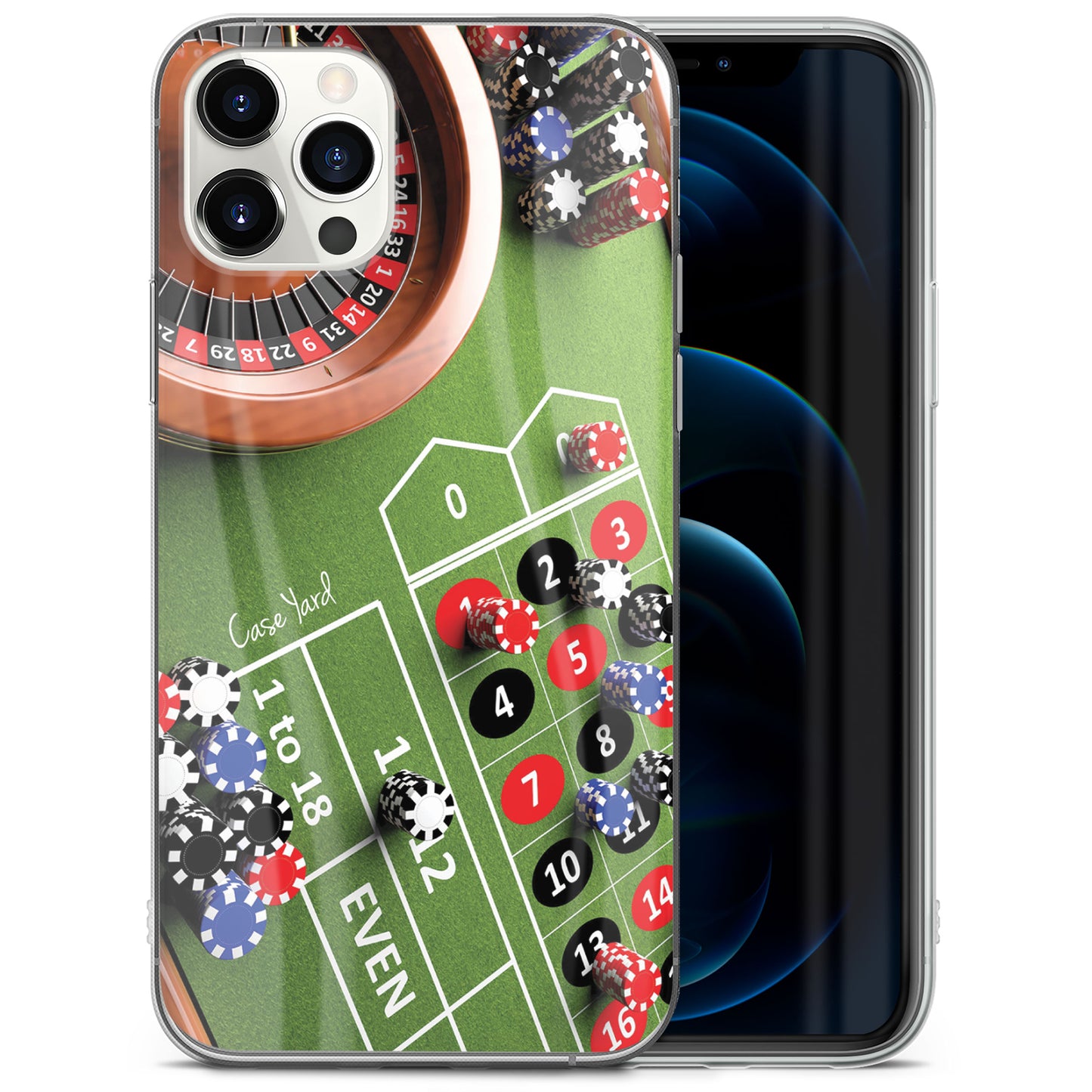 TPU Case Clear case with (Roulette & Chips) Design for iPhone & Samsung Phones